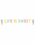 Life is Sweet letter balloon banner with ice cream cone decorations pastel party garland for birthday celebration dessert themed party supplies