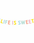 Life is Sweet pastel letter banner garland with ice cream cone balloon ends mint coral yellow party decoration for birthday celebration supplies