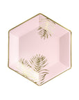 Blush Pink and Gold Leaf Plates - Small