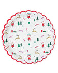 Santa Christmas Candy Pattern Scalloped Plates Meri Meri