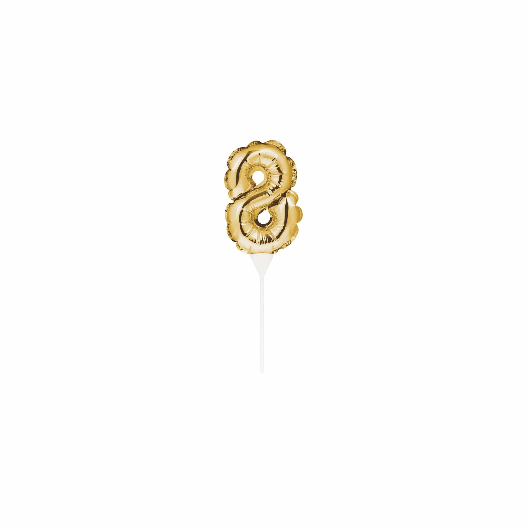 Décoration de Gâteau Chiffre en Mini Ballon Doré - 8