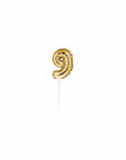 Gold Mini Balloon Number Cake Topper - 9