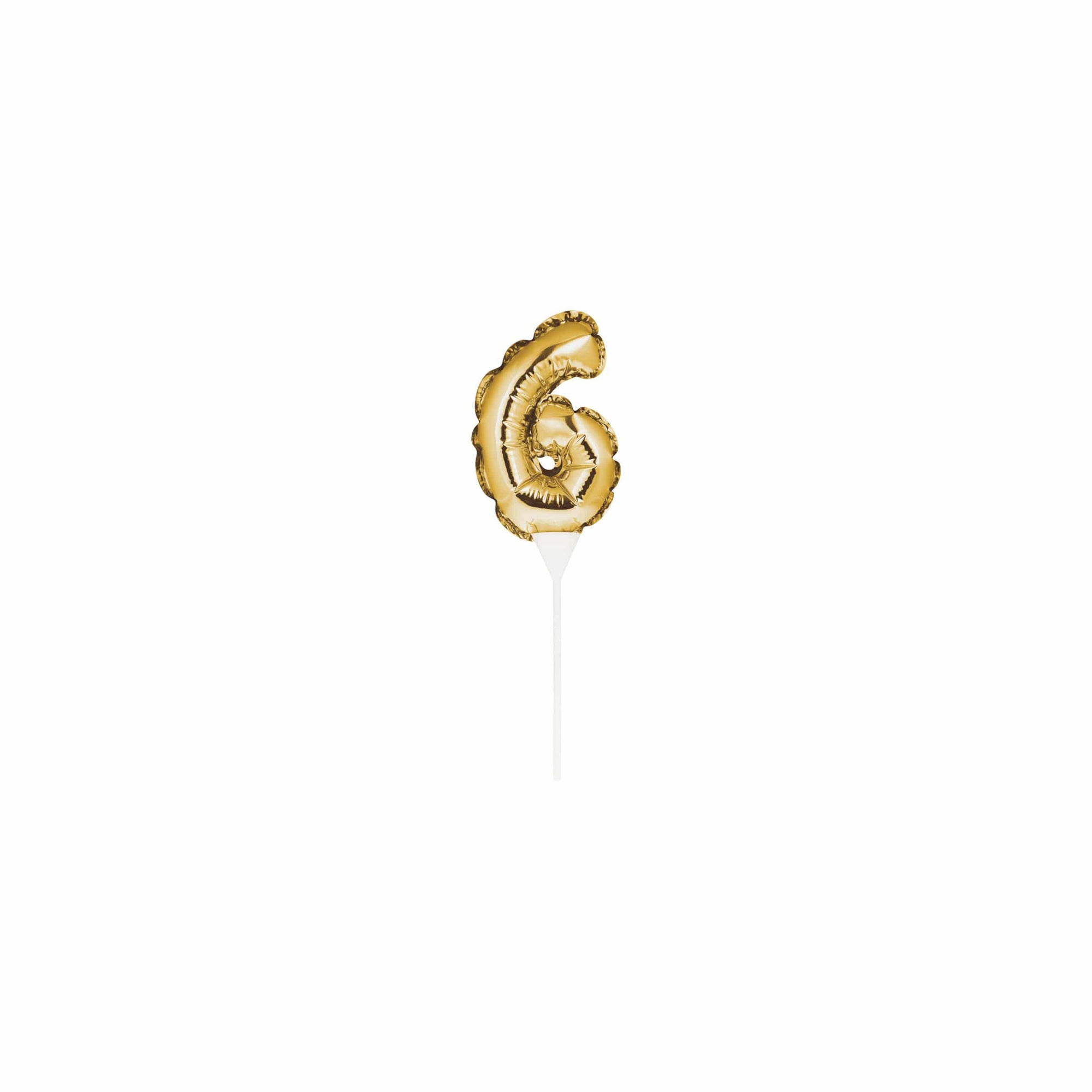 Décoration de Gâteau Chiffre en Mini Ballon Doré - 6