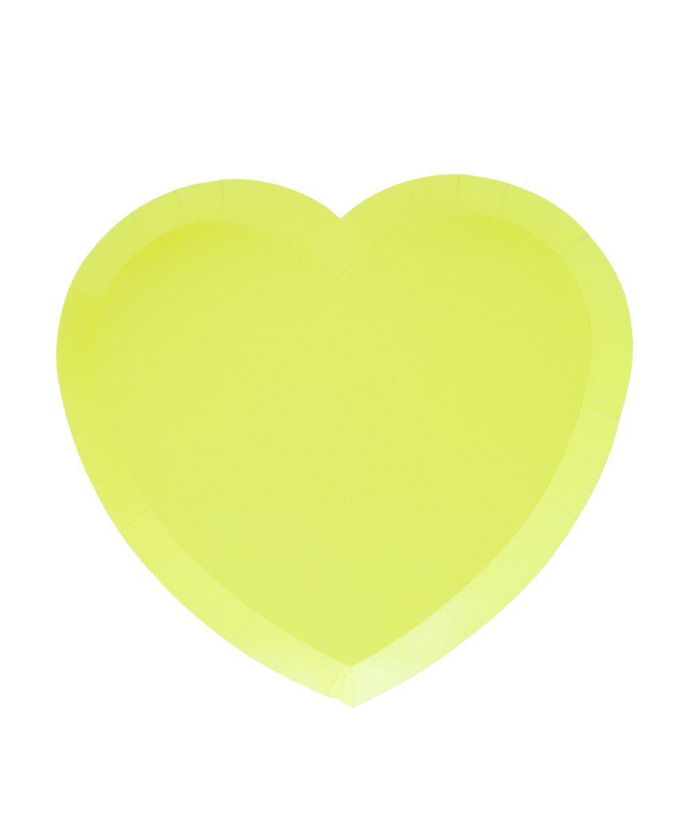 Neon Rainbow Heart Plates - Large