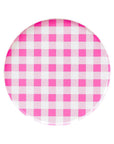 Pink Gingham Circle Plates