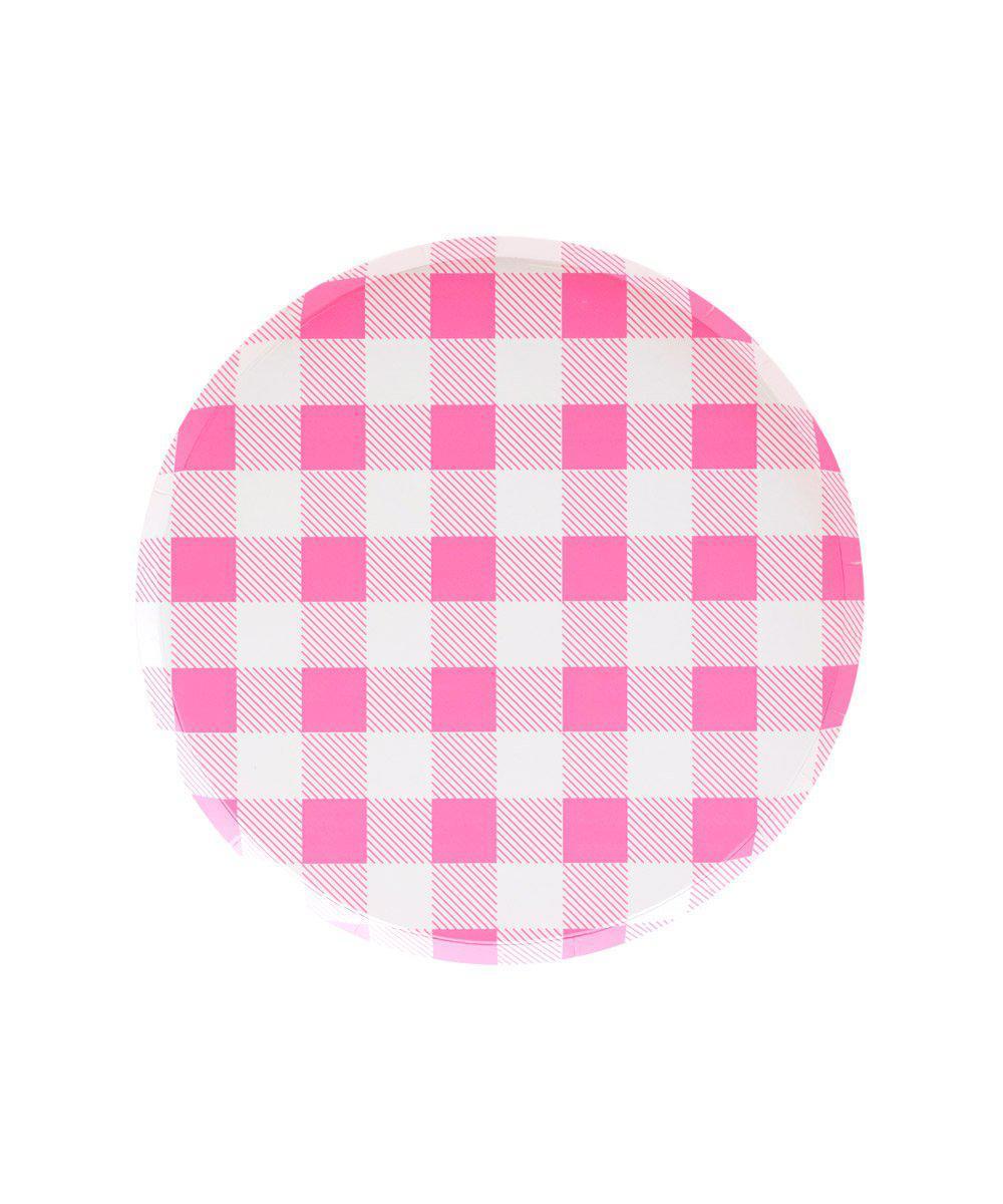 Assiettes Cercle Vichy Rose - Petites