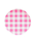 Platos circulares de cuadros vichy rosas - Pequeños