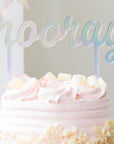 Hourra décoration de gâteau irisée
