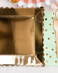 Gold Scalloped Square Plates - Large