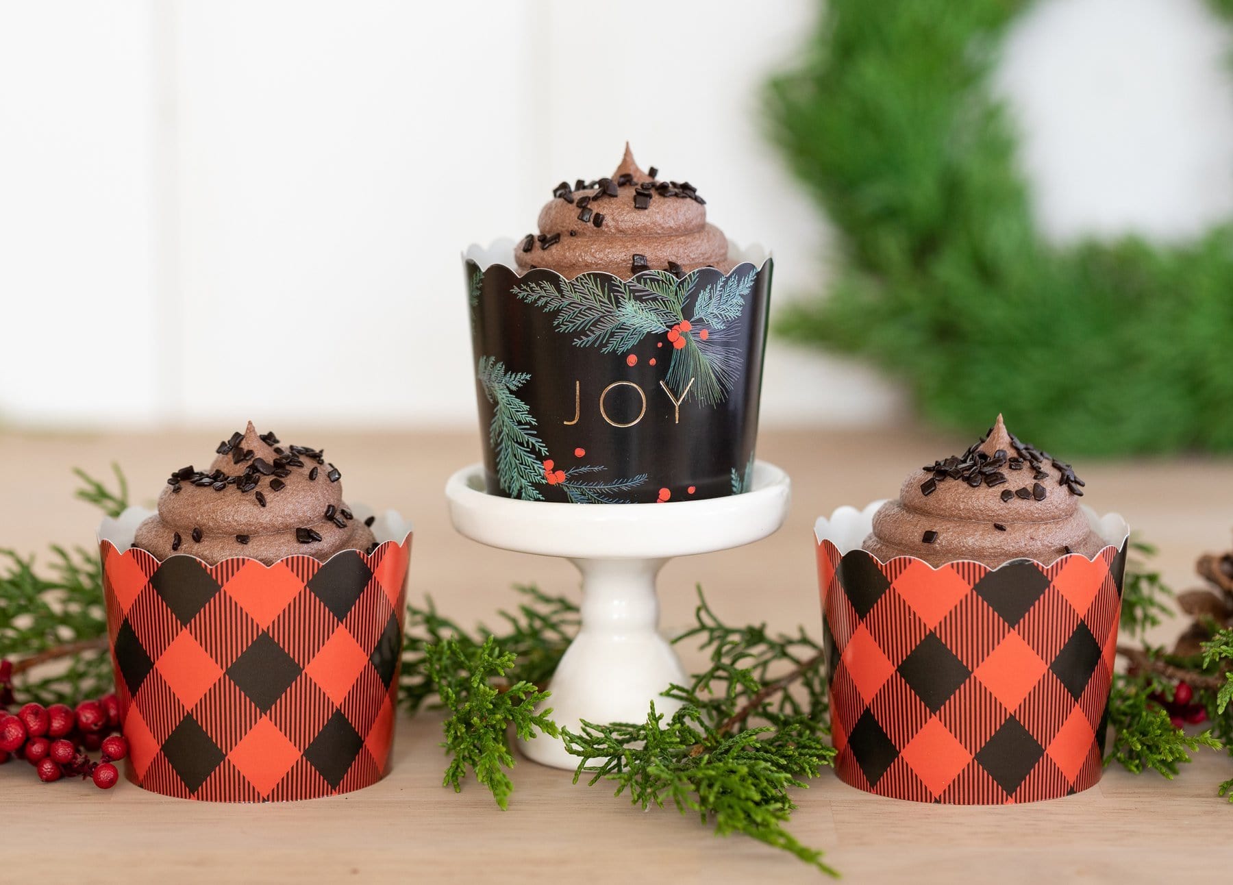 Coupes à friandises Joy Pine Sprig et Plaid