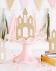 Gold Glitter Castle Favour Boxes