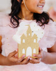 Gold Glitter Castle Favour Boxes