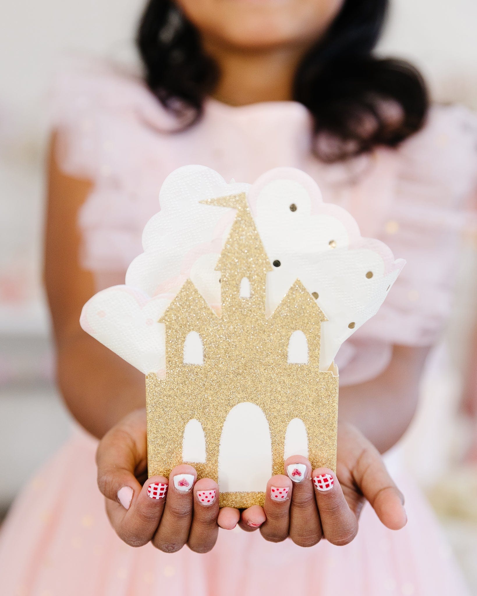 Gold Glitter Castle Favour Boxes