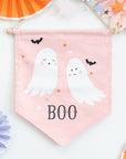 Banner de lona de fantasma rosa