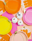 Assorted Brights Pumpkin Plates