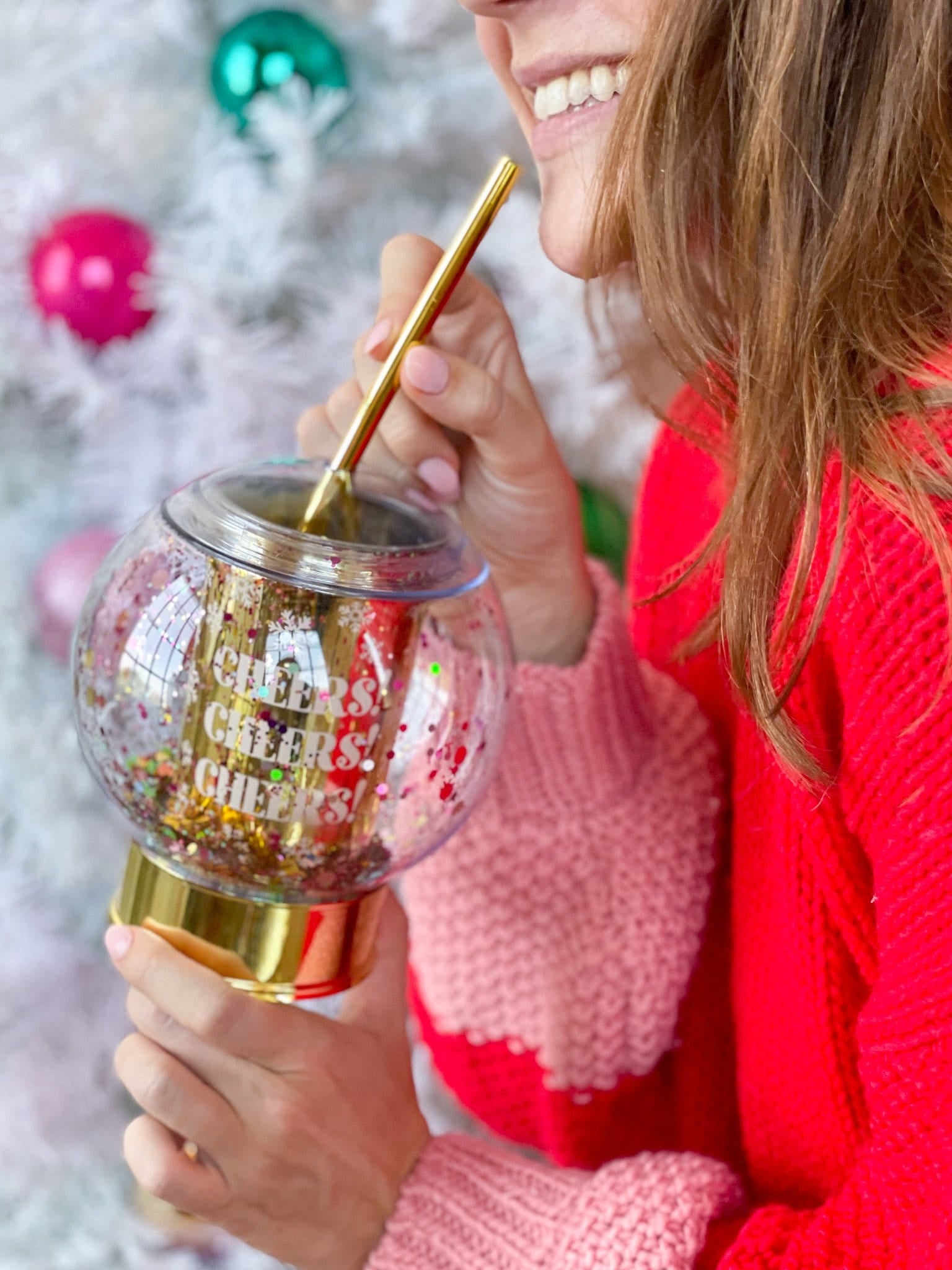 Frozen Snowglobe Tumbler with Straw