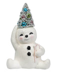 Pastel Tree Hat Snowman With Candy Cane