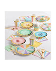 Platos de rayas arcoíris pastel - Grandes