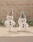 Pastel Tree Hat Snowman With Merry Banner