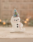 Pastel Tree Hat Snowman With Candy Cane