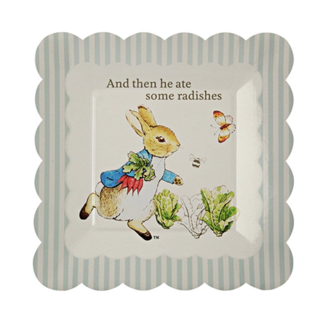Peter Rabbit Square Scalloped Plates Small Set of 16
