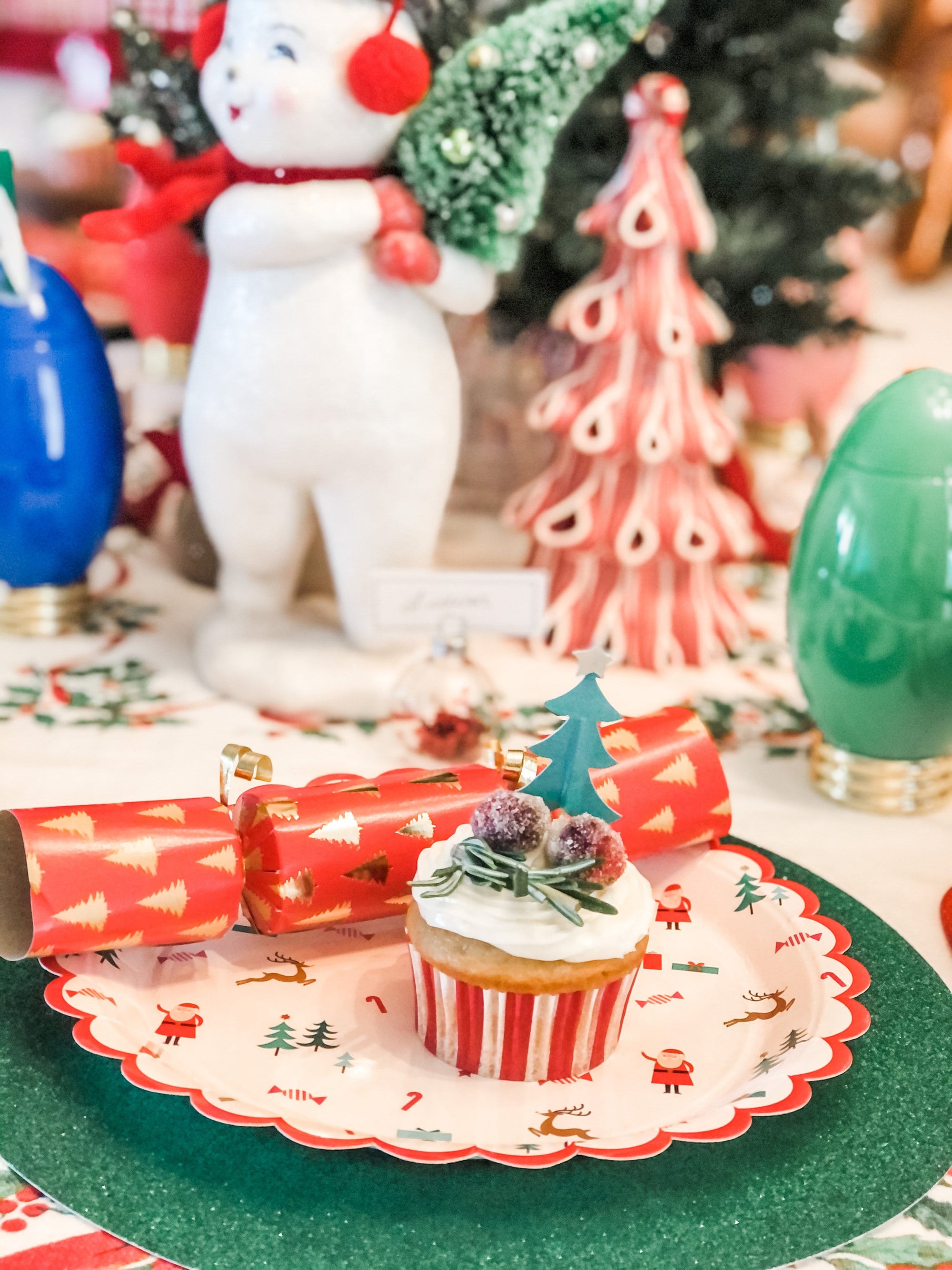 Assiettes à Motif de Bonbons de Noël du Père Noël - Grandes