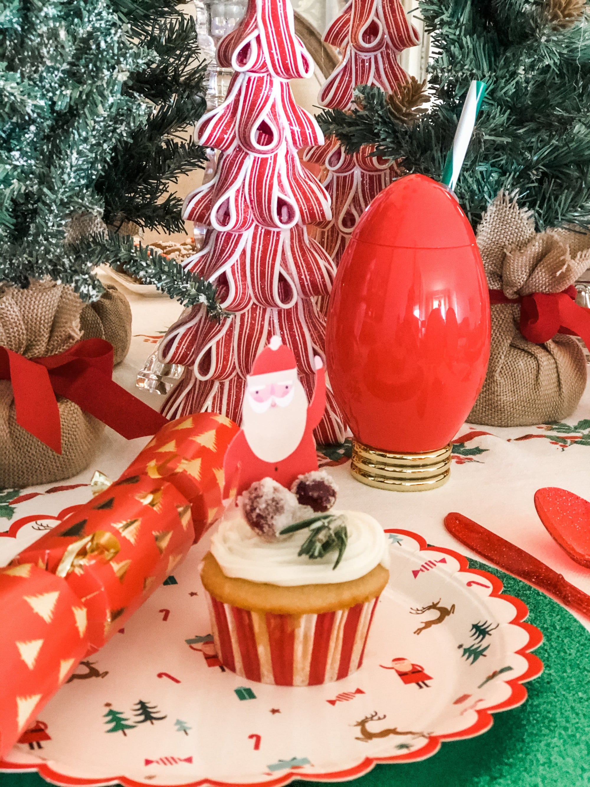 Assiettes à Motif de Bonbons de Noël du Père Noël - Grandes