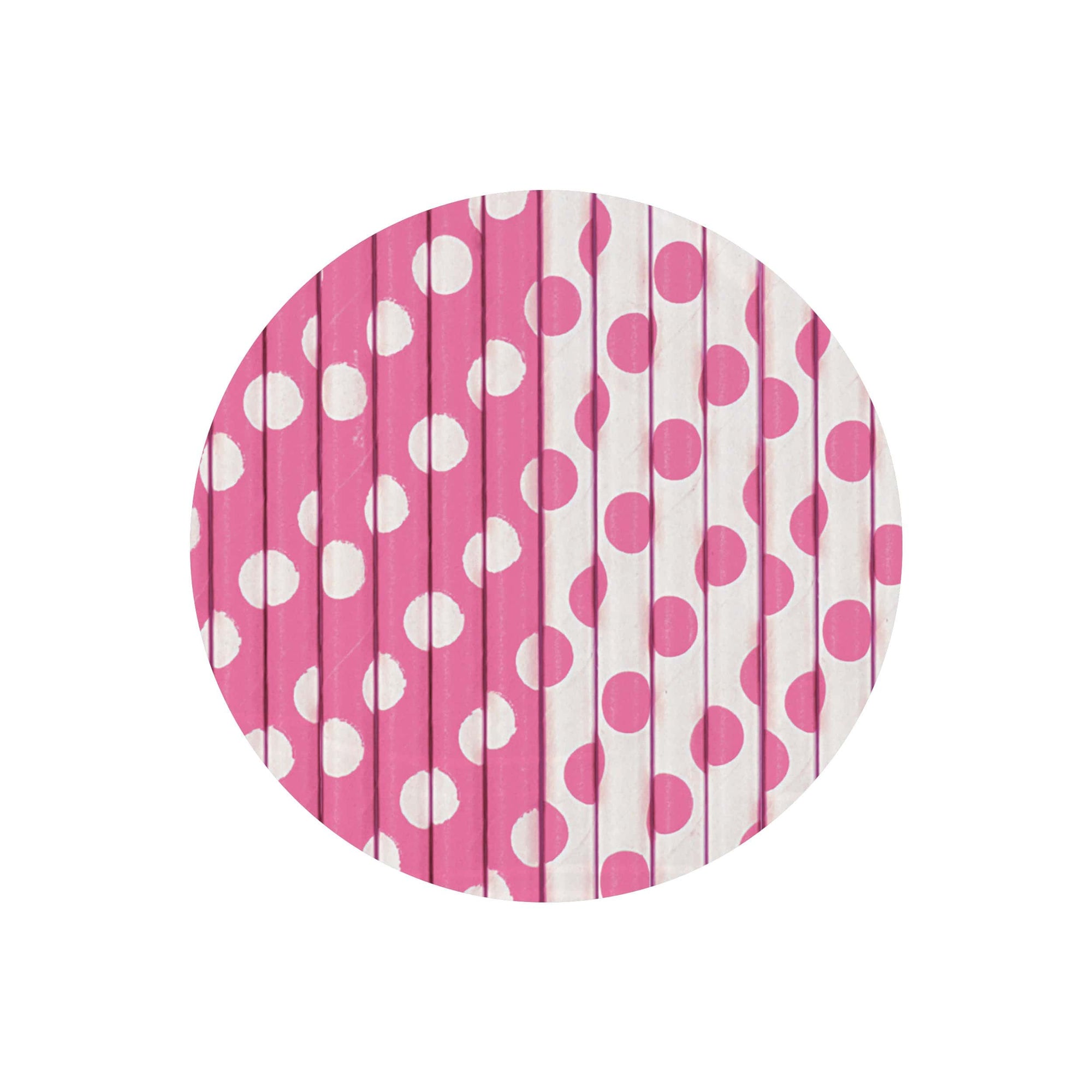 Pink Dots Paper Straws