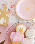Platos con corona de princesa rosa - Pequeños
