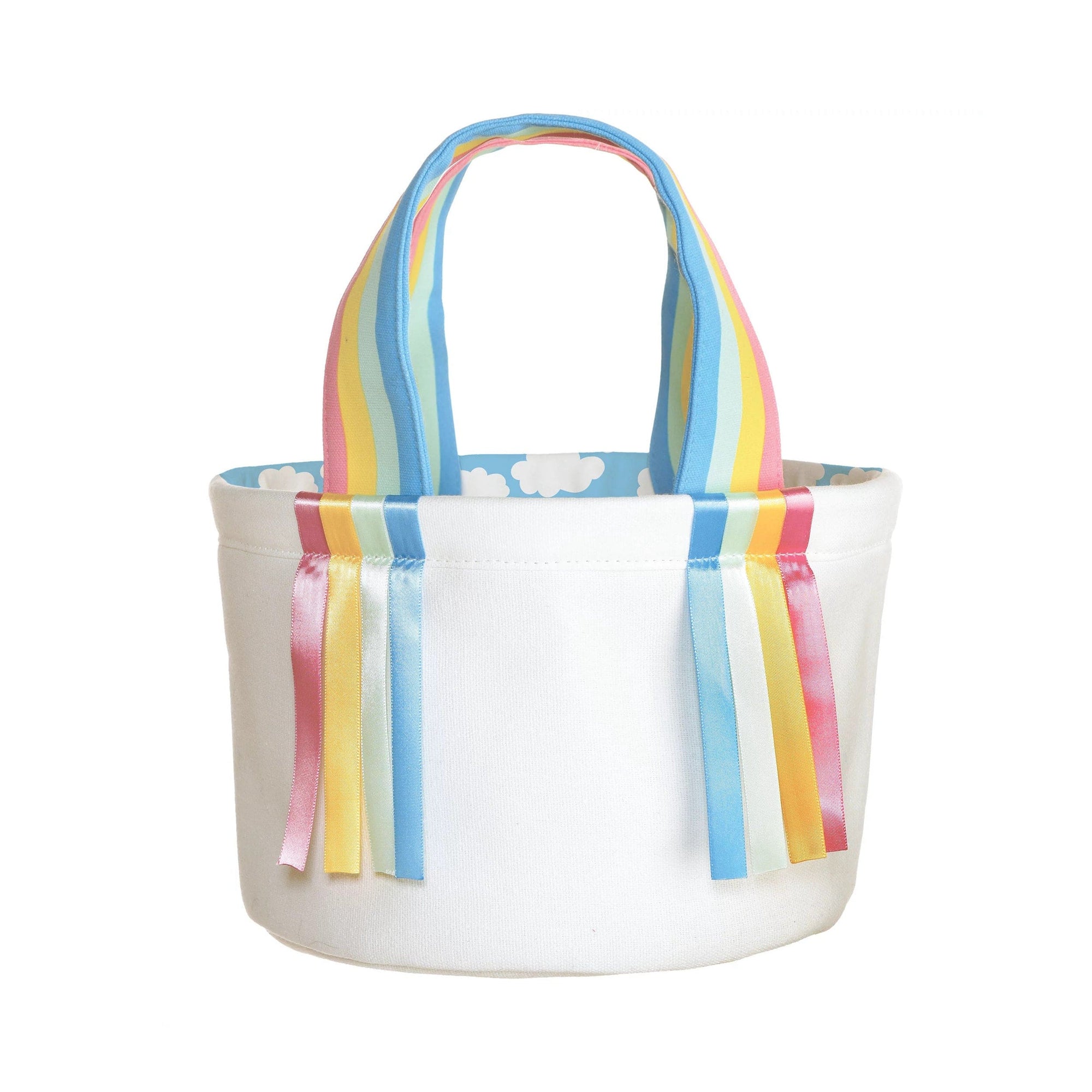 Rainbow Handle Canvas Basket