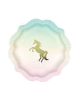 Pastel Rainbow Ombre Unicorn Plates