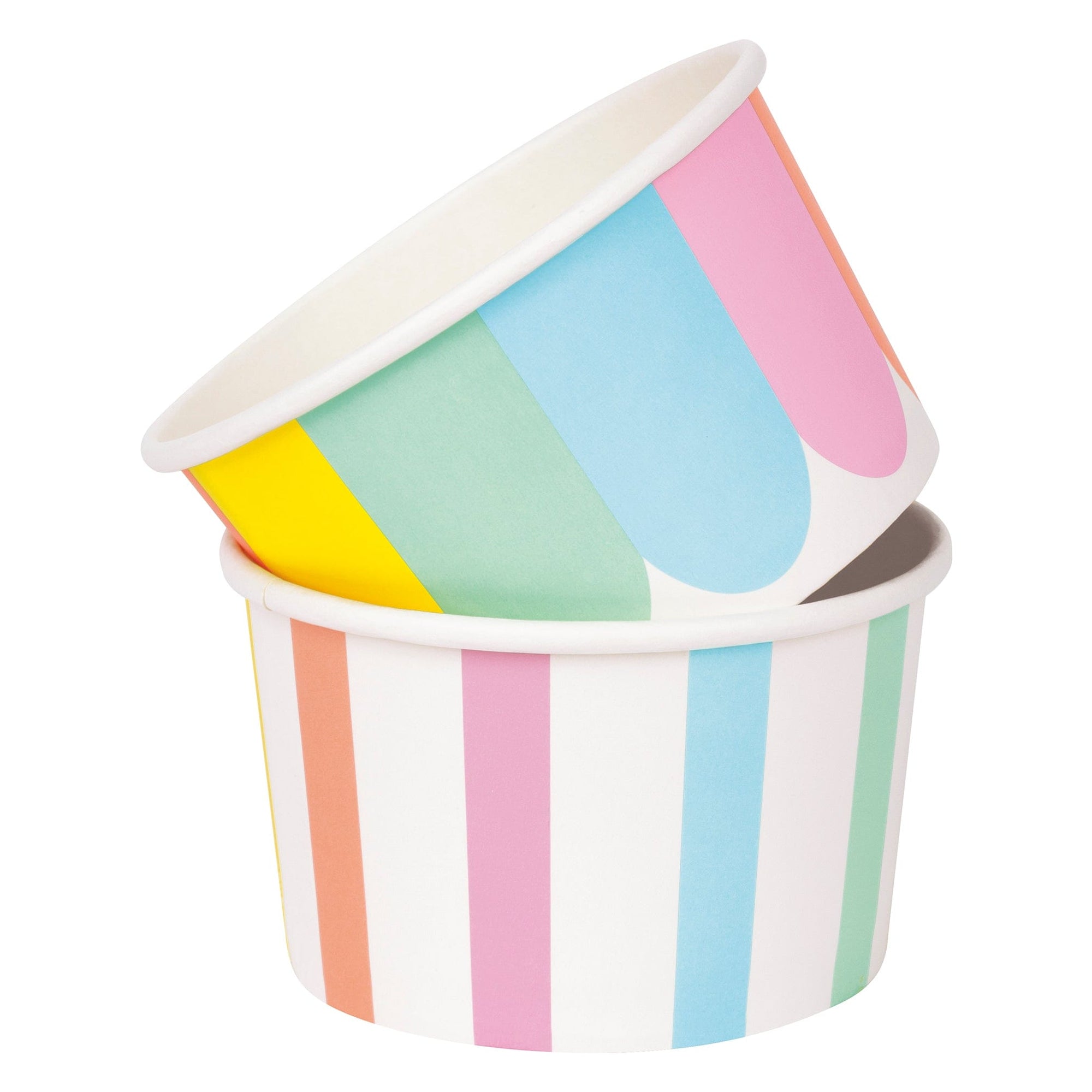 Rainbow Stripe and Scallop Treat Cups