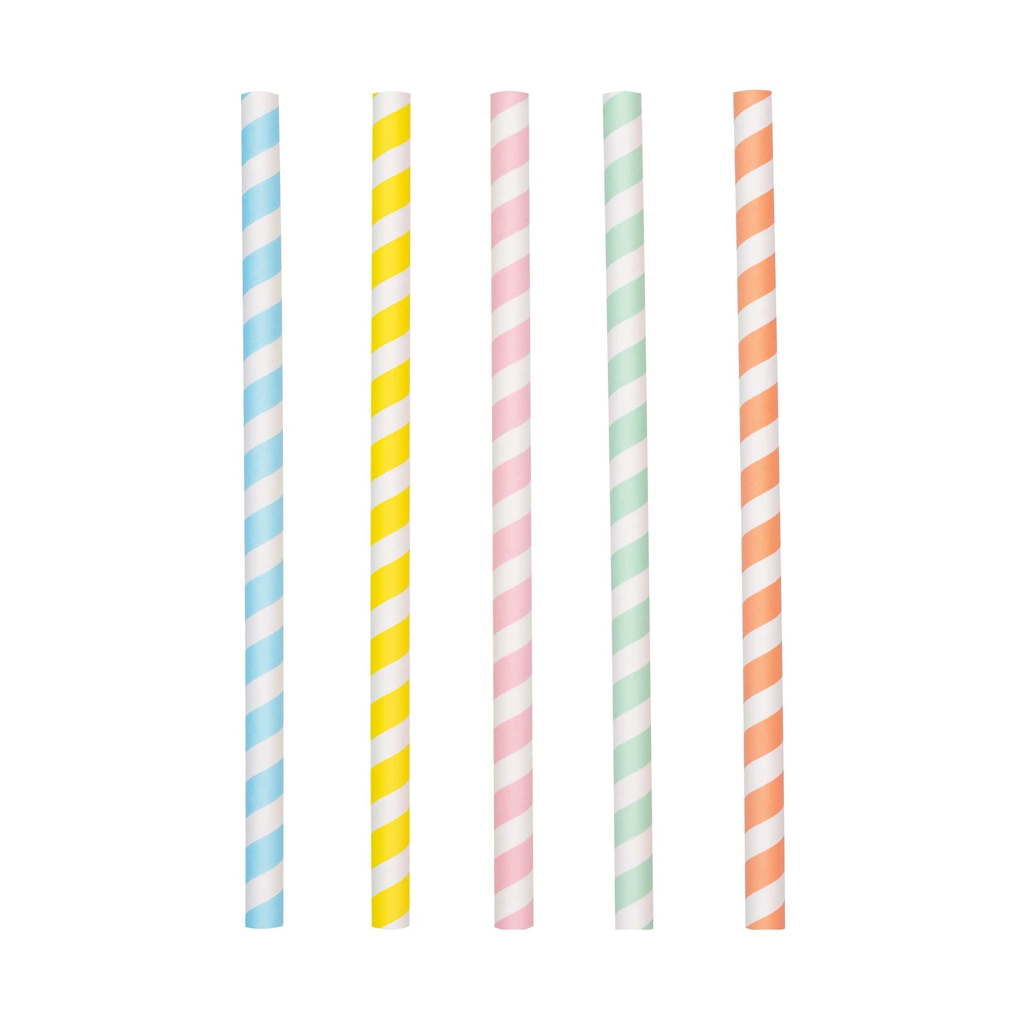 Pailles à milkshake en papier à rayures arc-en-ciel pastel
