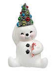 Rainbow Tree Hat Snowman With Candy Cane