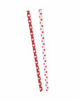 Red and White Hearts Paper Straws