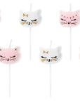 Pink and White Cat Candles