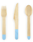 Blue Accent Wooden Cutlery