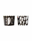 Silver Boo Ghost Baking Cups