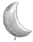 Silver Crescent Moon Balloons