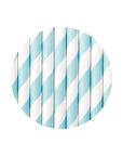Striped Sky Blue Straws