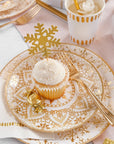 Assiettes Flocon de Neige Doré - Petites
