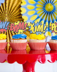 Kit de cupcakes de cómic pop de superhéroe