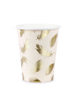 Pink and Gold Feather Cups