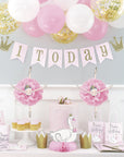 Pompons en tissu ballerine rose