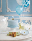Blue and Gold Glitter Number Candle - 6