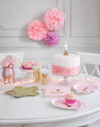 Bougie Chiffre Pailletée Rose et Or