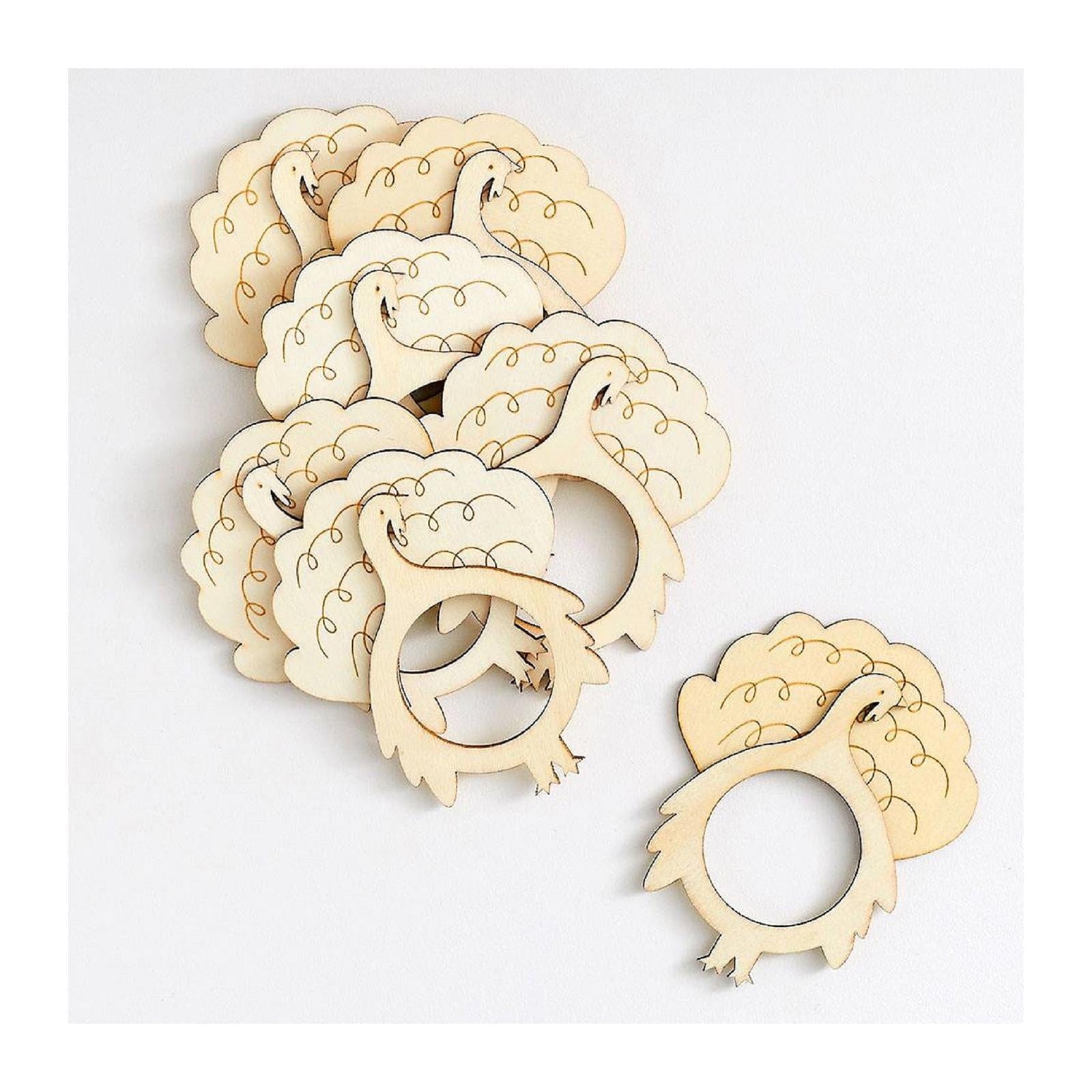 Anillos de servilleta de pavo de madera