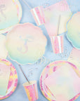 Platos de sirena con degradado pastel - Grande