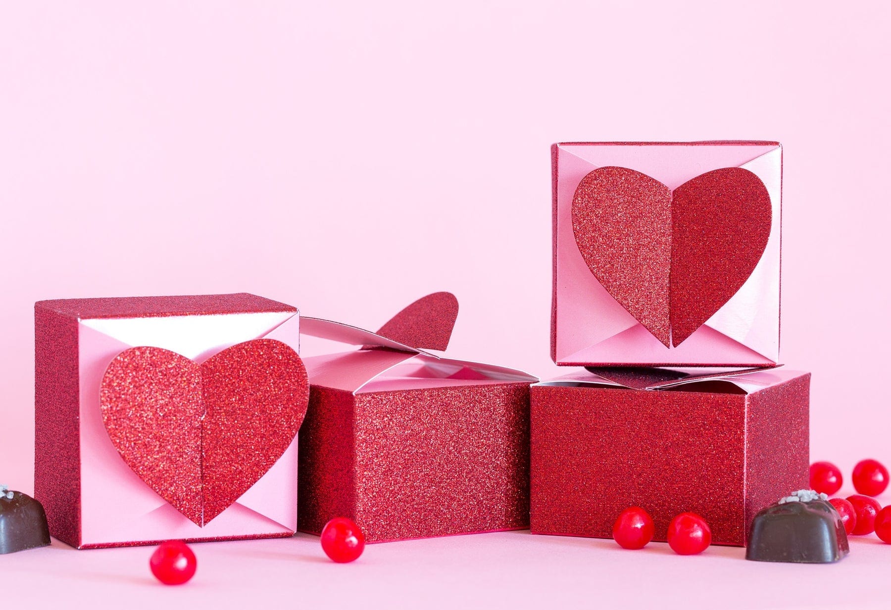 Glitter Heart Treat Boxes