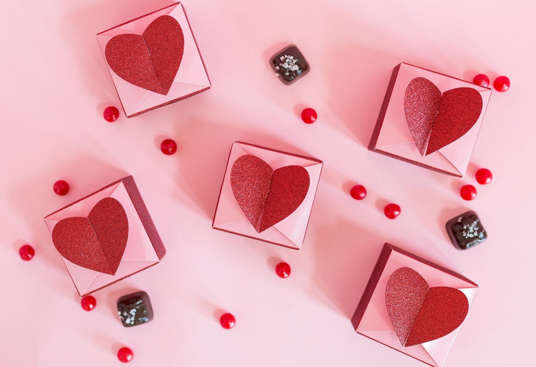 Glitter Heart Treat Boxes
